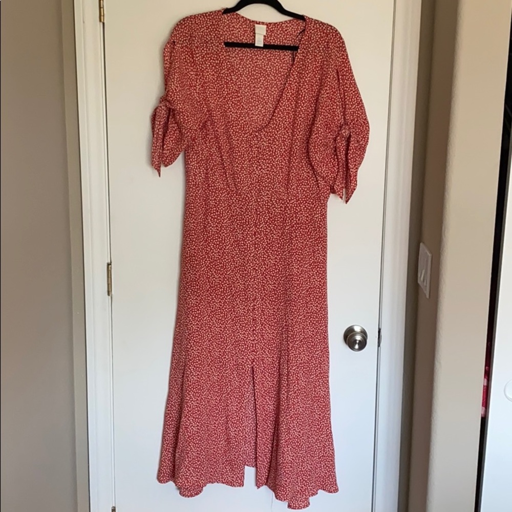 Floral button down midi dress